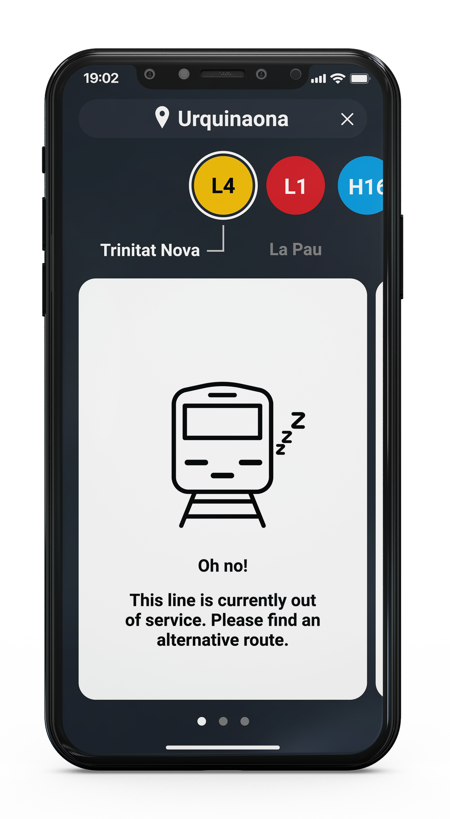 Sleeping train, line out of service