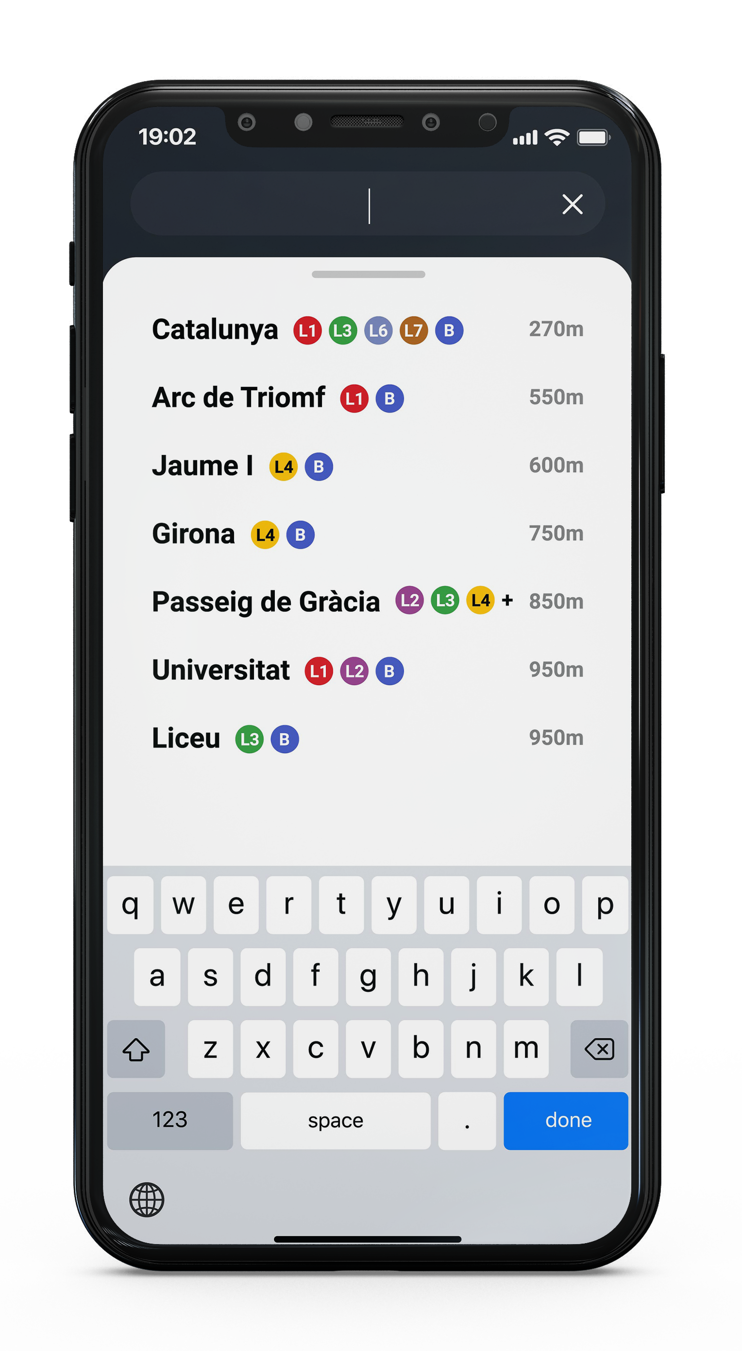 Location search screen