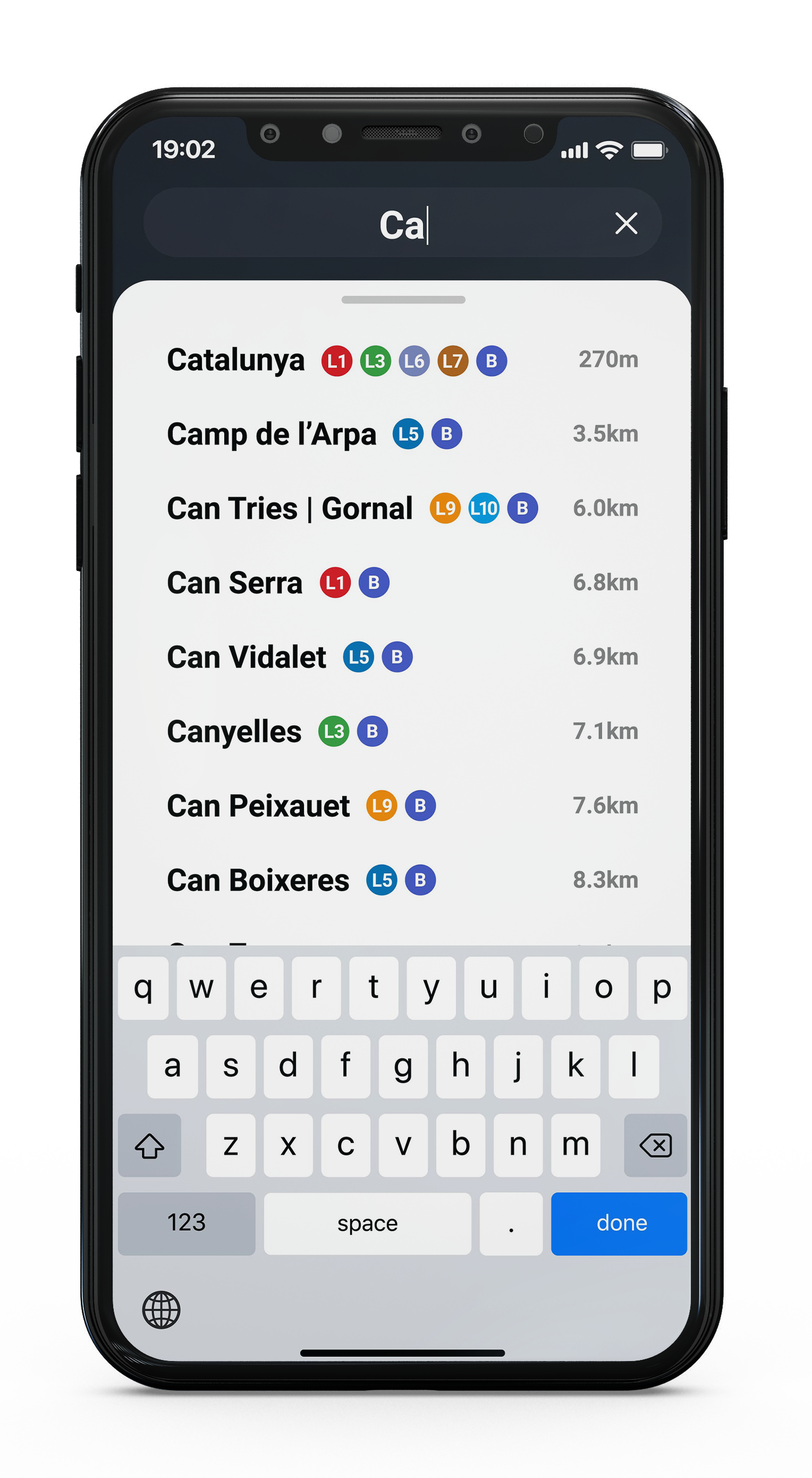Location search screen