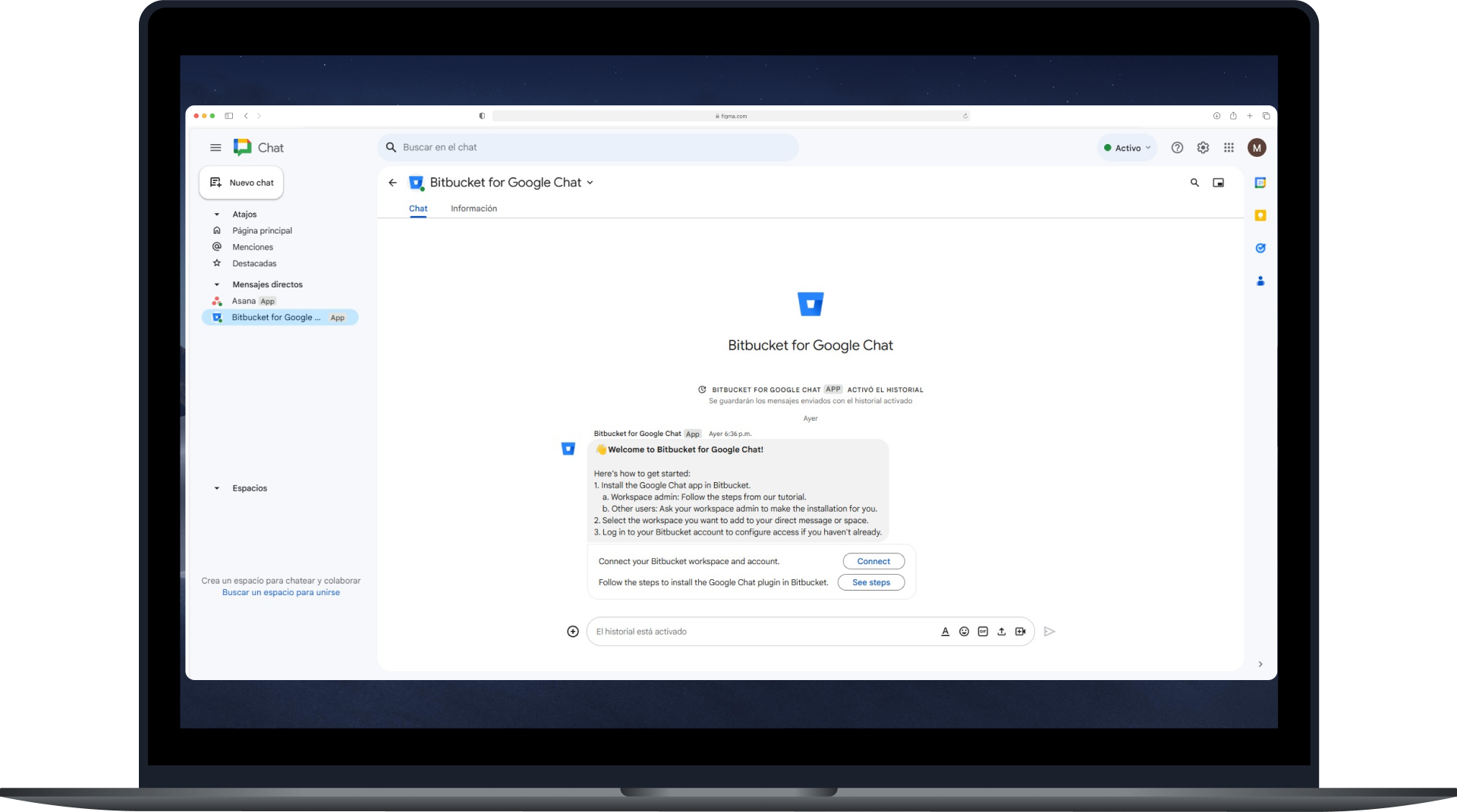 Bitbucket Welcome message