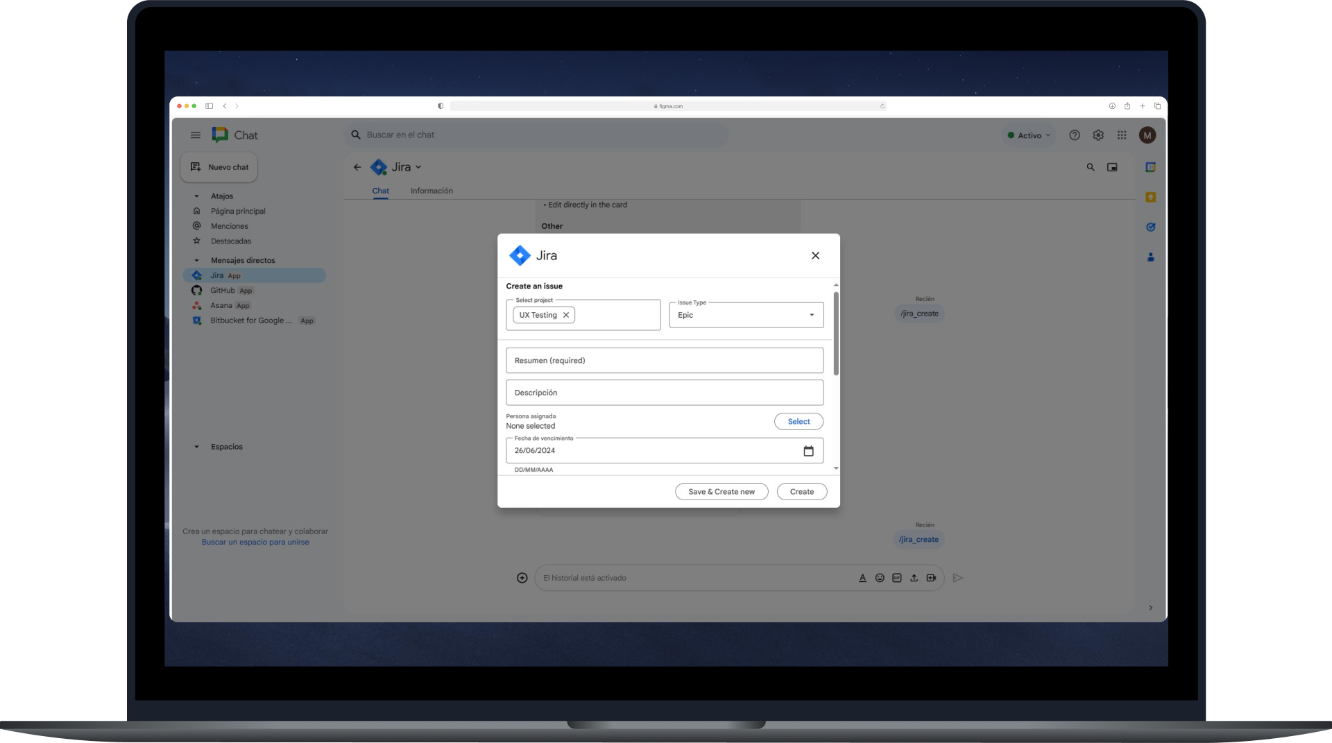 Jira create task