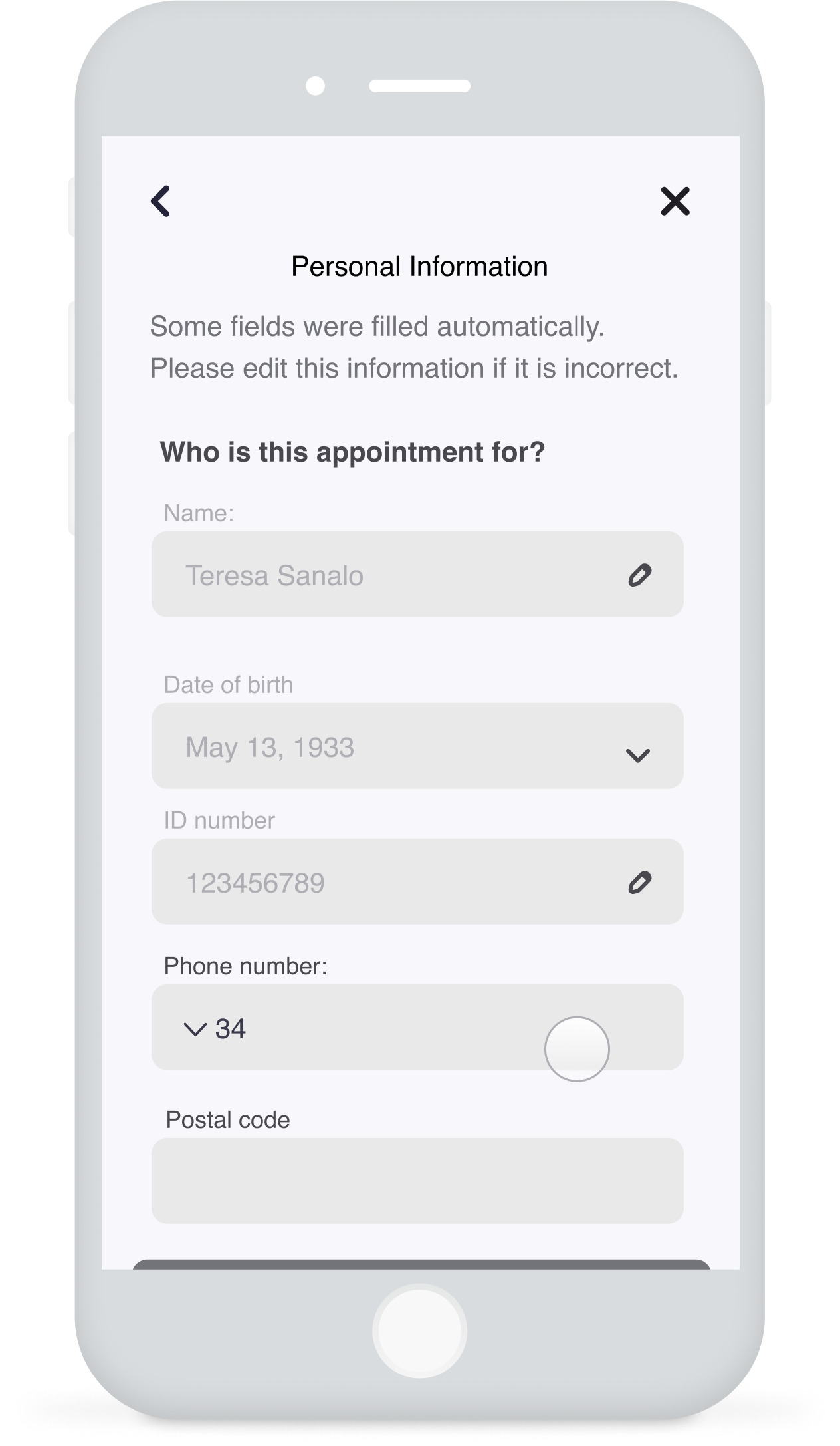 personal information form