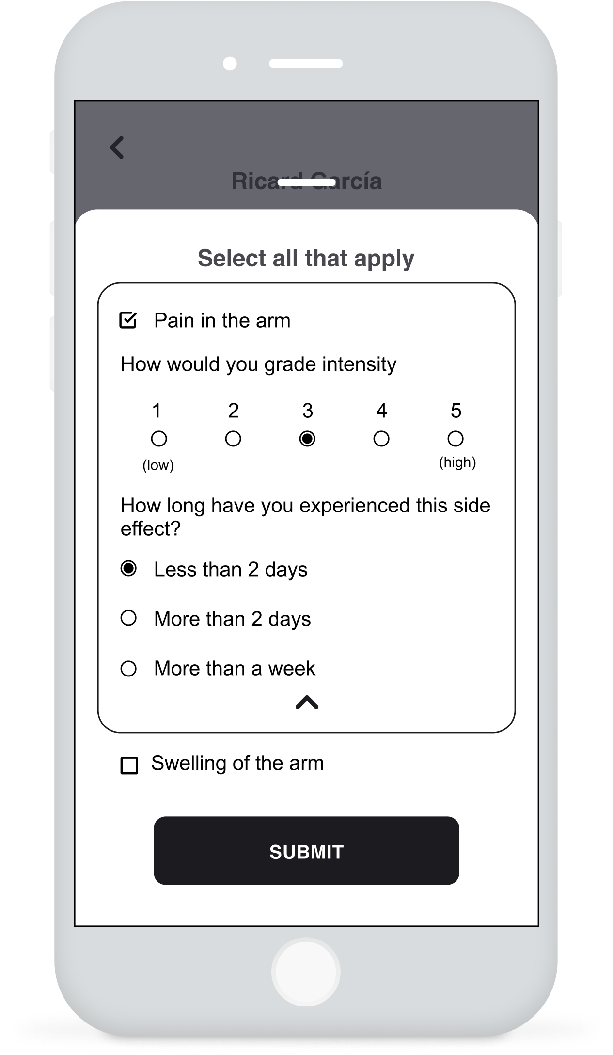 report a side effect