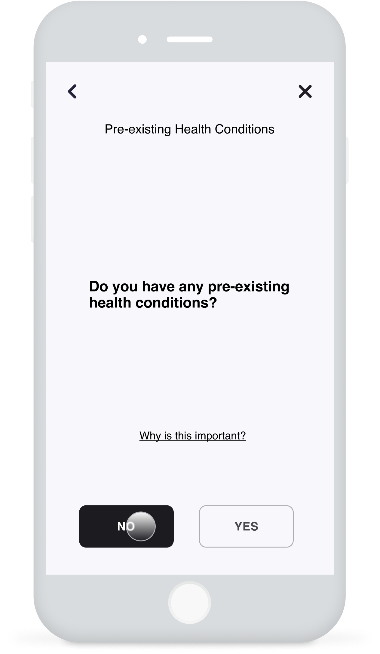 appointment process: pre-existing health conditions